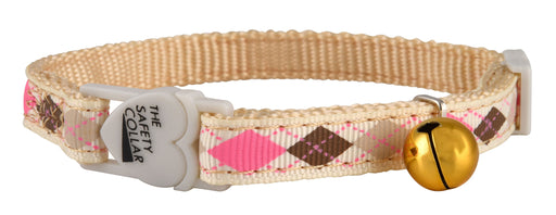 The Cat Safety Collar with Argyle Pattern - Ivory  