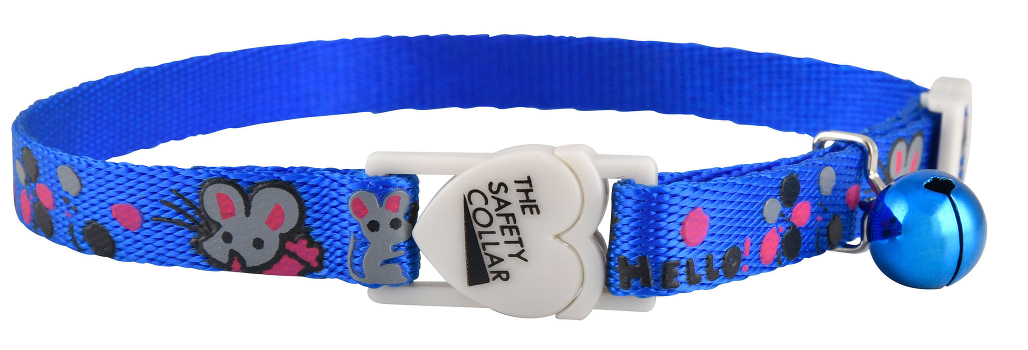 The Cat Safety Collar, Hello Mouse - Blue  