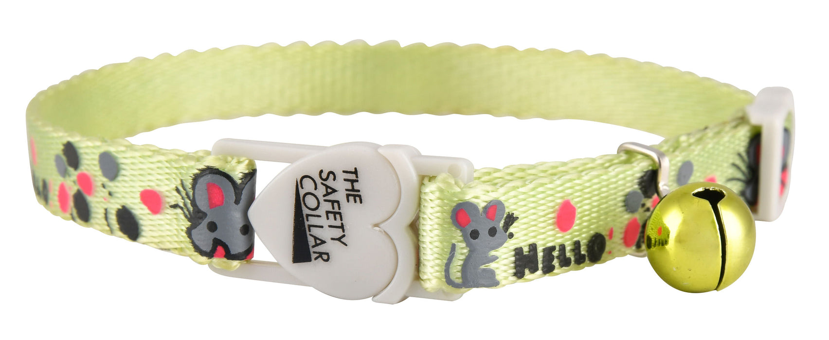 The Cat Safety Collar, Hello Mouse - Light Green  