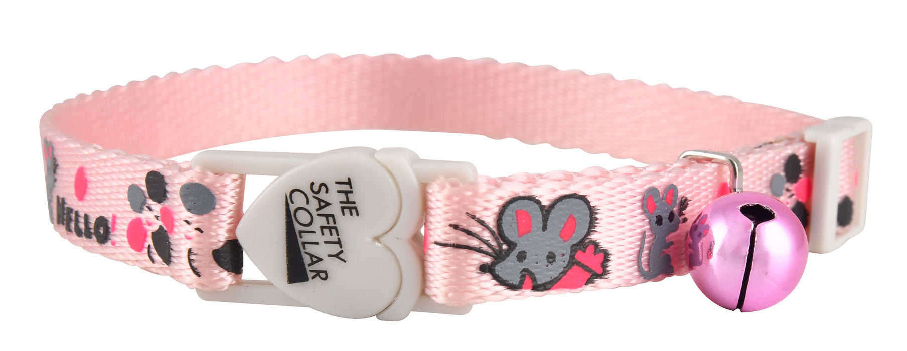 The Cat Safety Collar, Hello Mouse - Light Pink  