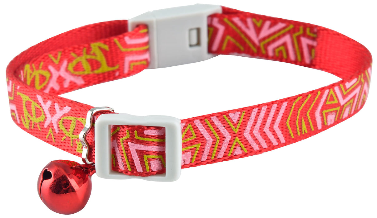 The Cat Safety Collar, Reflective Geometrical Splash - Red  