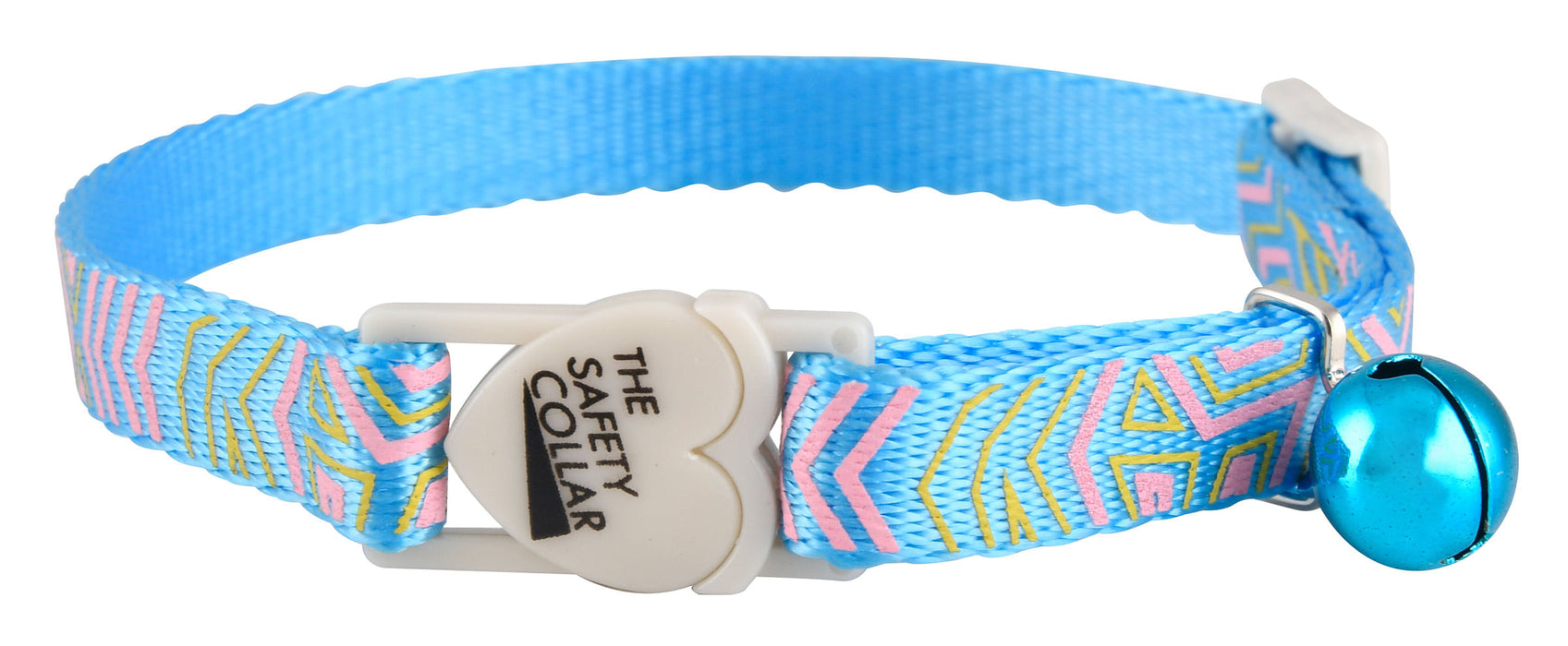 The Cat Safety Collar, Reflective Geometrical Splash - Light Blue  