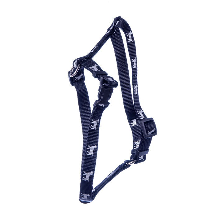 Reflective Hound Series 1" Harness, 28"-36" - Black  