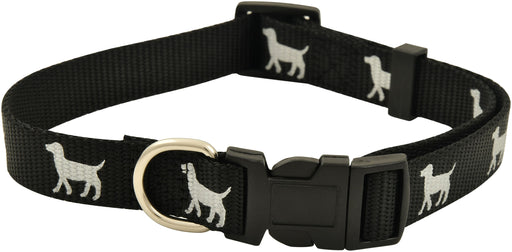 Reflective Hound Series 5/8" Collars, 10-16" - Black  