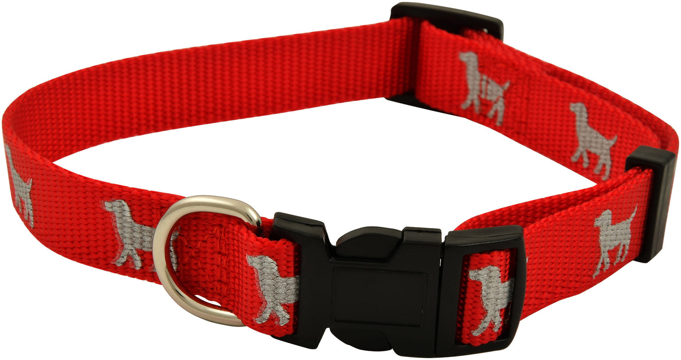 Reflective Hound Series 3/4" Collars, 14"-22" - Red  