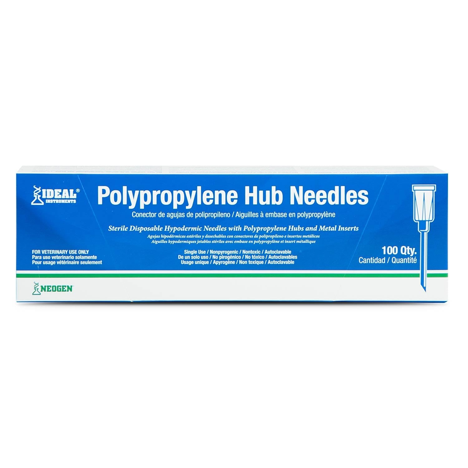 Ideal Poly Hub Needles, Single Use Box of Needles | Polypropylene