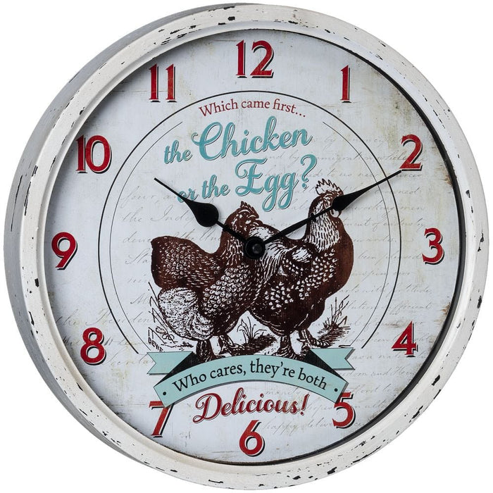 Iron & Glass Chicken Wall Clock - Jeffers - Home Goods & Gifts > Home Decor and Candles for Home Improvement