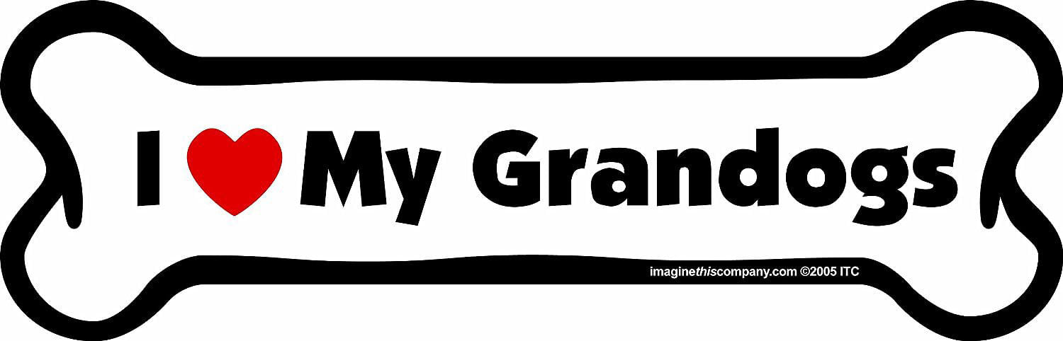 Bone Magnets, 7" x 2.25" - I Love My Grandog  