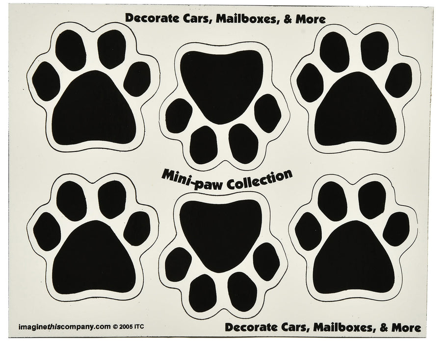 6 Mini-PAWS Magnets - Black  