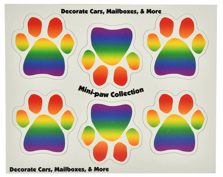 6 Mini-PAWS Magnets - Rainbow  