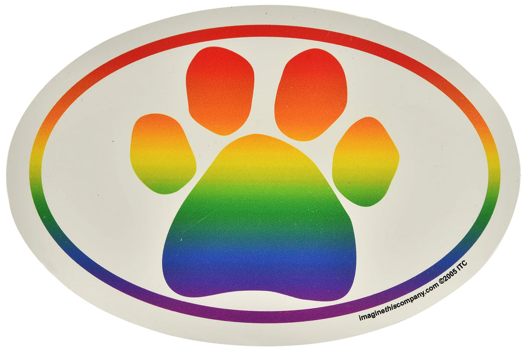 Oval Magnets, 6" x 4" (Dog) - Rainbow Paw  