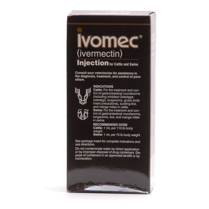 IVOMEC Injection (1%) Wormer for Cattle & Swine - Jeffers - Animal Health & Wellness > Medicine