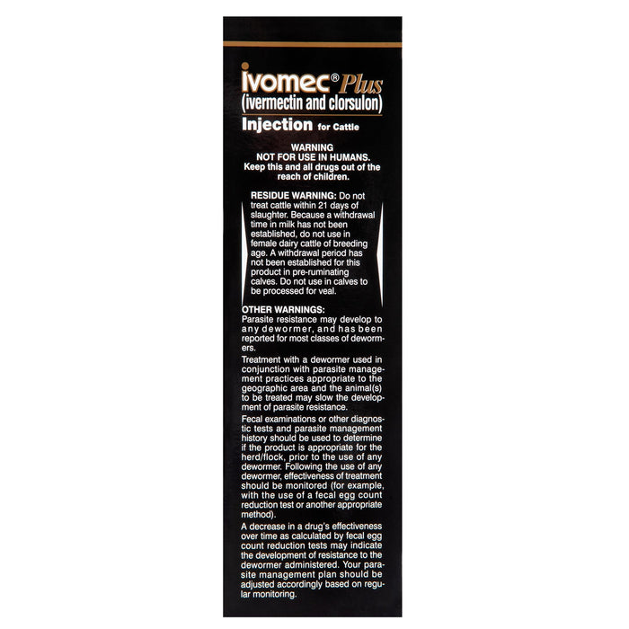 Wormec Injection Ivomec Plus Injectable Wormer for Cattle — Jeffers