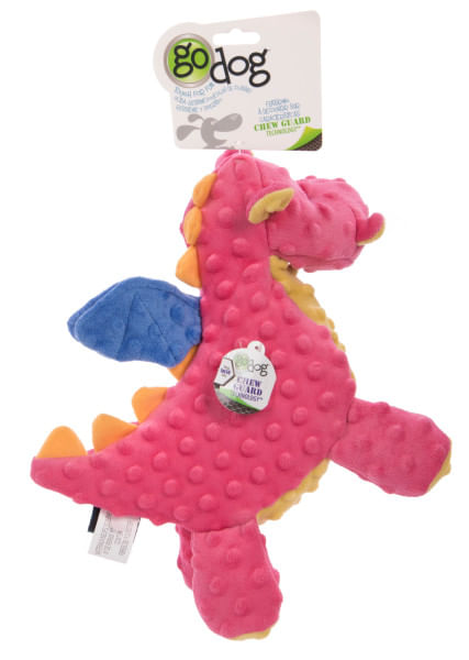 Plush Dragon Dog Toy - Coral Large 