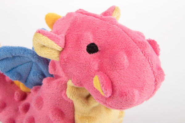 Plush Dragon Dog Toy - Coral Small 