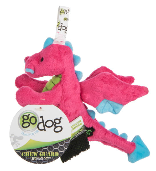 Plush Dragon Dog Toy - Pink Small 