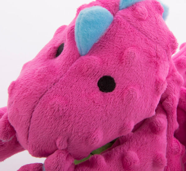 Plush Dragon Dog Toy - Pink Large 