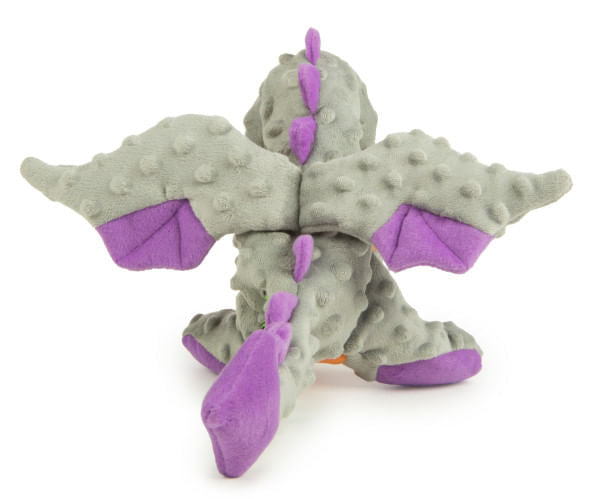 Plush Dragon Dog Toy - Grey Large 