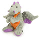 Plush Dragon Dog Toy - Grey Large 