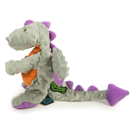 Plush Dragon Dog Toy - Grey Large 