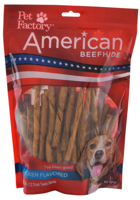 American Beefhide 5" Chicken Flavored Twist Sticks - 60-pack Chicken Flavored Twist Sticks  