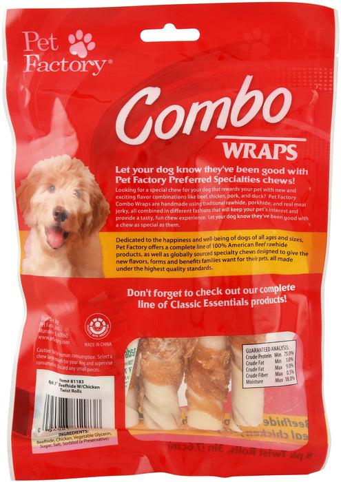 Beefhide w/ Chicken Combo Wraps Dog Chews - 8 pack  