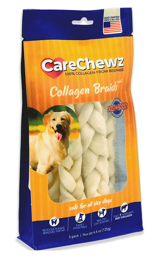 5 Pack CareChewz Collagen Braids - Natural  