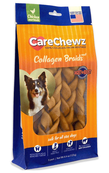 5 Pack CareChewz Collagen Braids - Chicken  