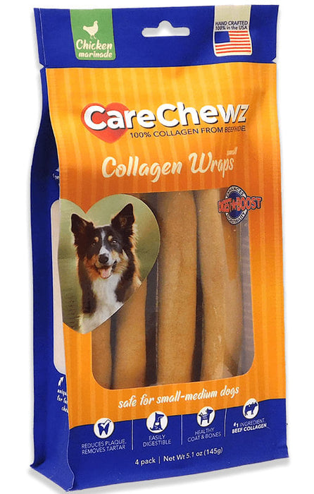 CareChewz Collagen Wraps - 4-pk Small Chicken Collagen Wraps  