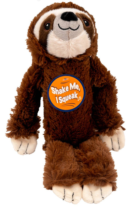 Shake & Squeak Plush Sloth Dog Toy, Assorted -   