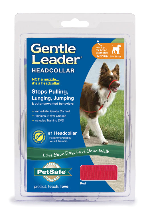 Gentle Leader Headcollar, Medium (25-60 lb) - Red  