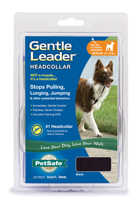 Gentle Leader Headcollar, Medium (25-60 lb) - Black  