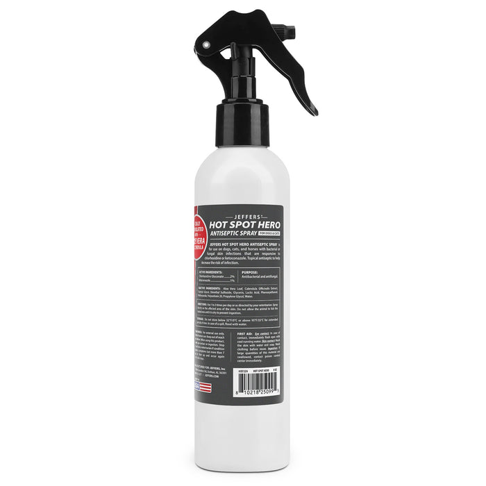Jeffers Hot Spot Hero Antiseptic Spray, for Dogs and Cats, 8oz Size 8 ounce