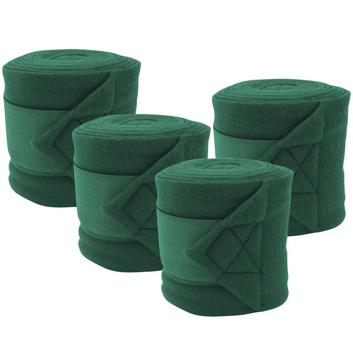Jefers Horse Fleece Polo Wraps - Reusable Set of 4 Wraps and 1 Equine Health Record - NEWC-KIT - 4 Fleece Polo Wraps & 1 Health Record - Hunter Green - 5