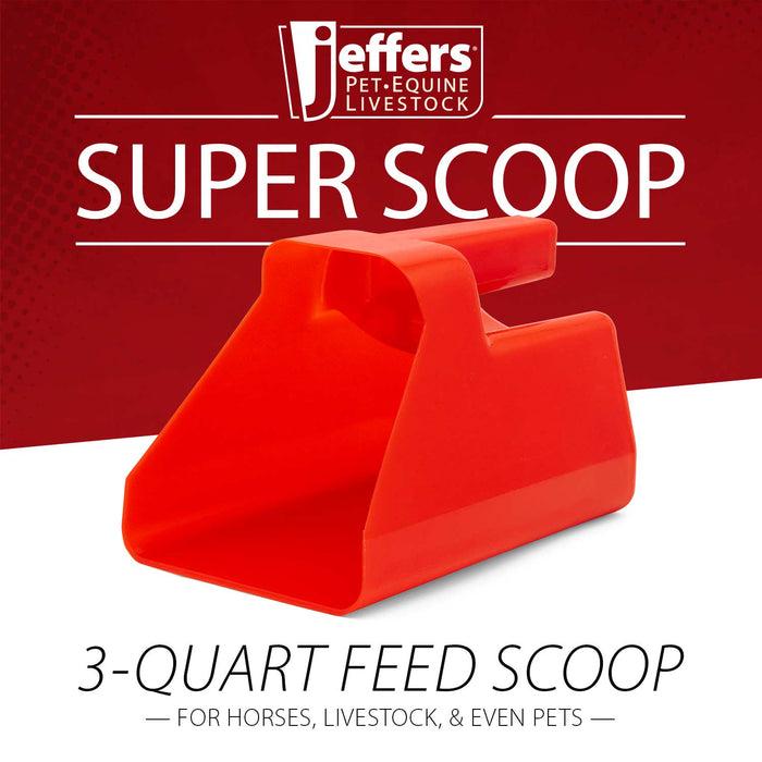 Jeffers 3 Quart Super Scoop for Grain or Feed - IASM - Red - 8