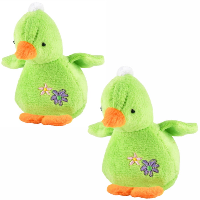 Jeffers 4" Baby Duck Plush Squeaker Dog Toys - I7BI-2PK - Green - 2 ct - 15