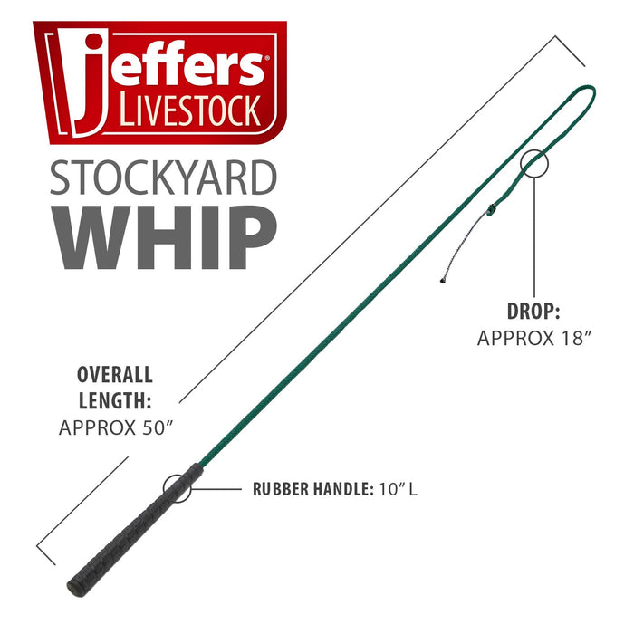 Jeffers 50" Stockyard Whip, 18" Drop - IAWH - Green - 1 ct - 10