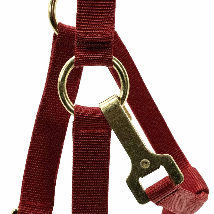 Jeffers Adjustable Halter with Throat Snap - SSMD - Yearling - Red - 15
