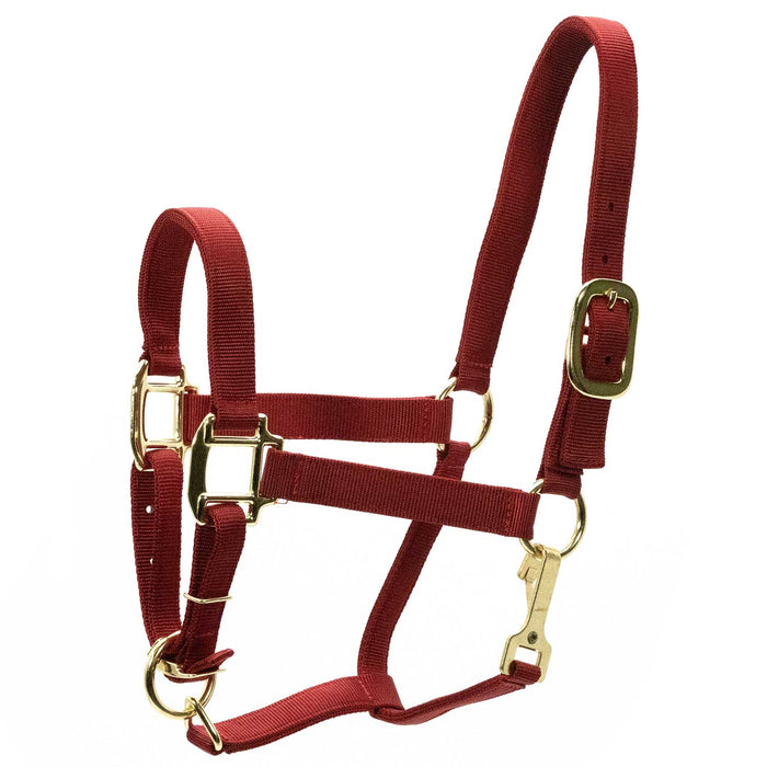 Jeffers Adjustable Halter with Throat Snap - SSMD - Yearling - Red - 13
