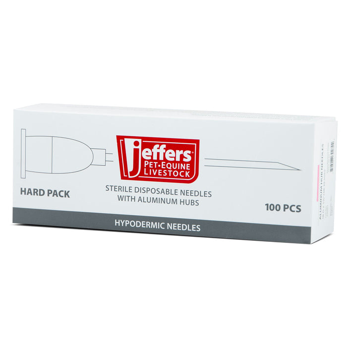 Jeffers Aluminum Hub Needles, Box of 100 - XQAG - 18 ga x 1.5" - 3
