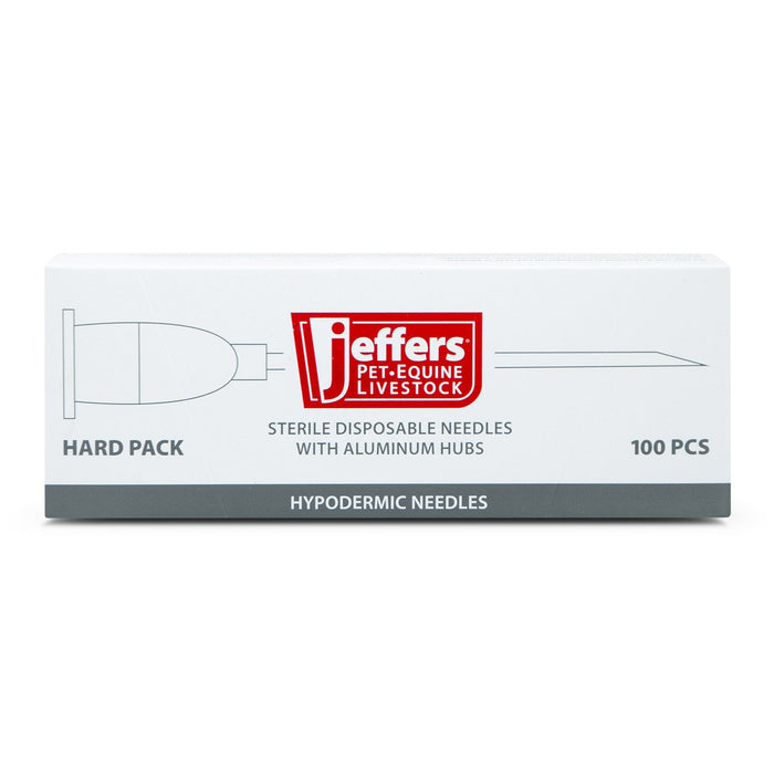 Jeffers Aluminum Hub Needles, Box of 100 - XQAG - 18 ga x 1.5" - 2