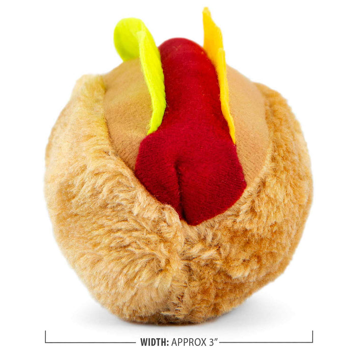 Jeffers American Grill Time Plush Squeaker Dog Toys - Hamburger or Hot Dog - I7H4 - Hamburger - 4.5" - 1 ct - 5