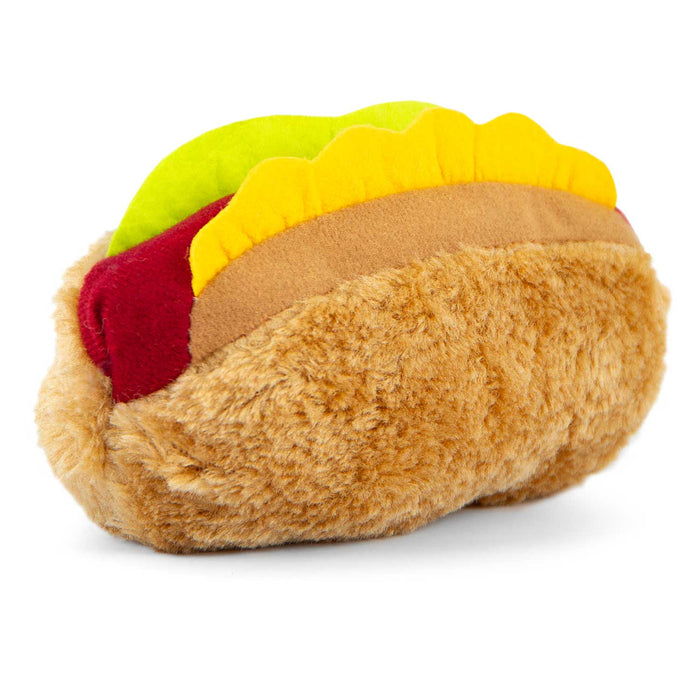 Jeffers American Grill Time Plush Squeaker Dog Toys - Hamburger or Hot Dog - I7H5 - Hotdog - 6" - 1 ct - 1