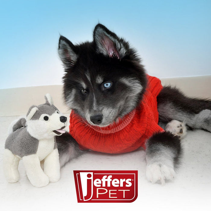 Jeffers Animal Cuddlers Plush Squeaky Dog Toys - I7AA - Gray/White Dog - 1 ct - 8