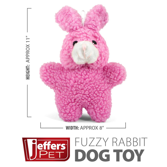 Jeffers Animal Fuzzies Plush Squeaker Dog Toys - I7J4 - Rabbit - 1 ct - 7