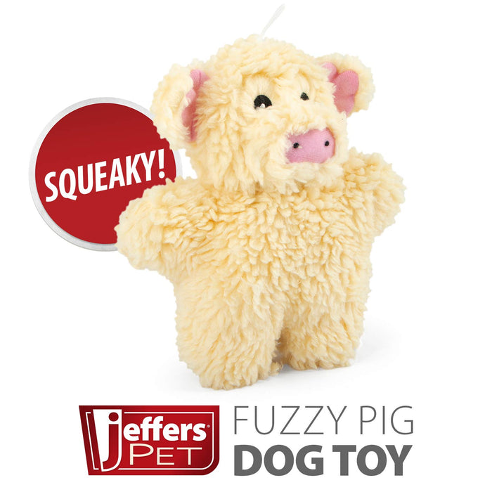 Jeffers Animal Fuzzies Plush Squeaker Dog Toys - I7J6 - Pig - 1 ct - 16