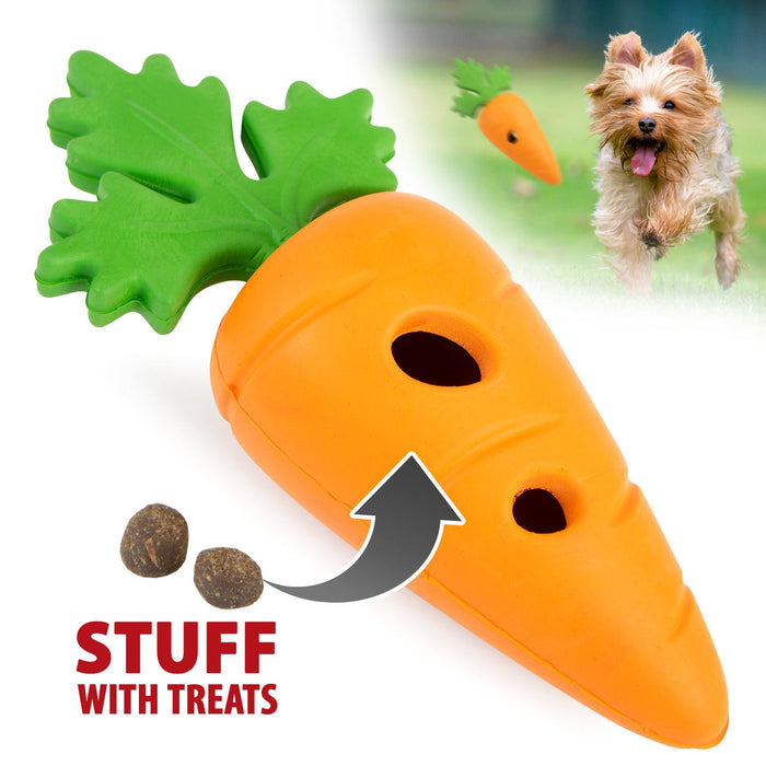 Jeffers Baby Carrot Natural Rubber Treat Dispensing Dog Dental Chew Toy - I7QA - Multi - Small - 1 - 1