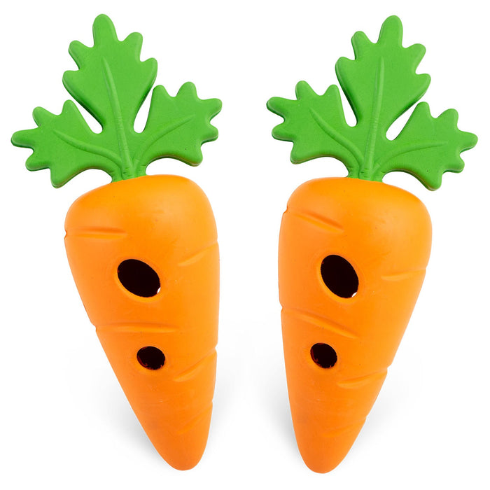 Jeffers Baby Carrot Natural Rubber Treat Dispensing Dog Dental Chew Toy - I7QA-2 - Multi - Small - 2 - 14