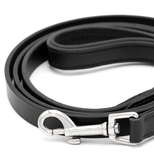 Jeffers Black Padded Leather Pet Leash - I2E6 - 5/8"W x 4'L - 2