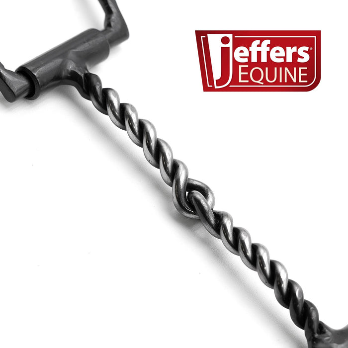 Jeffers Black Steel Offset Dee Horse Bit, Snaffle Mouth - A8GB - 5